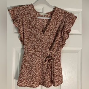Mauve Floral Pattern Blouse
